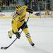 Michigan freshman defenseman Jacob Trouba takes a slap shot and scores in the second period of the game against Notre Dame on Friday. Daniel Brenner I AnnArbor.com